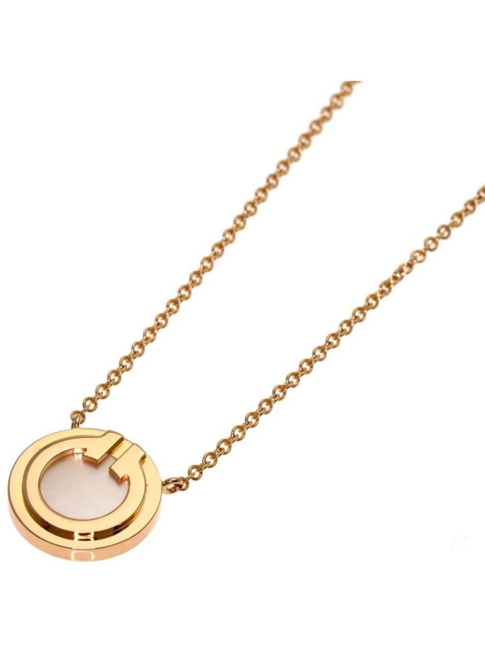 Tiffany & Co T Two Circle Shell Necklace 18k Pink Gold